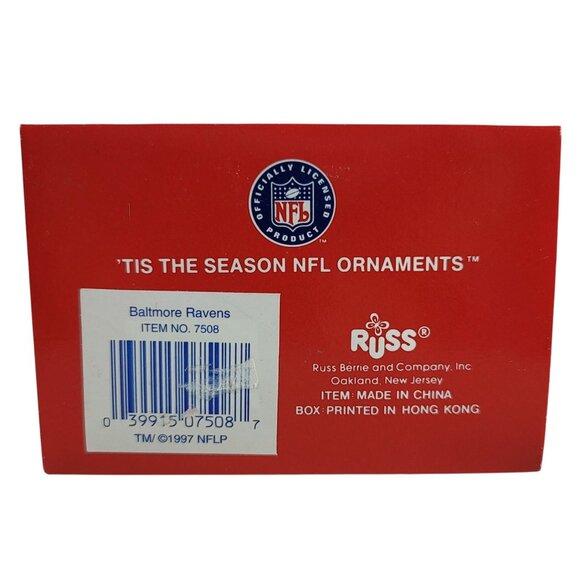 Russ NFL Baltimore Ravens Ornament Lounging Santa Beach Chair Sleep Vintage 1997 - Picture 8 of 8